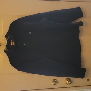 Avalanche navy blue quilted stand up collar pull over long sleeve shirt XXL EUC…